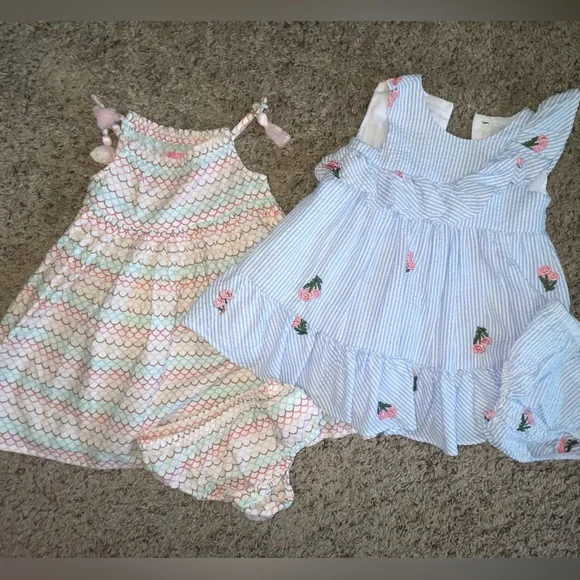 12 month toddler girls spring/summer dress bundle     |  5 pieces total - Picture 2 of 10
